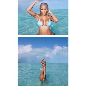 NEW Matte Swimwear x Saweetie Baby Blue 2 PC Bikini Set